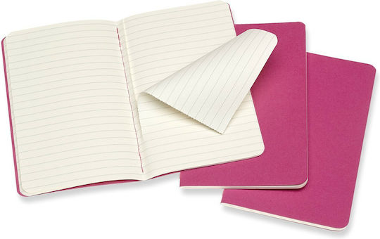 Moleskine Set 3 Notizbücher Geregelt Rosa