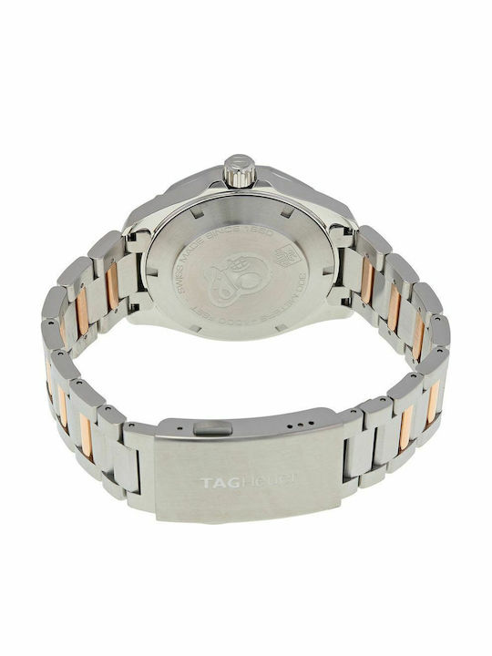 TAG Heuer Aquaracer Men's Watch 41mm Battery with Metal Bracelet Silver / Rose Gold