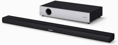 Sharp HT-SBW160 Саундбар 2.1 Bluetooth и HDMI 360W с Безжичен Субуфер и Дистанционно Черен
