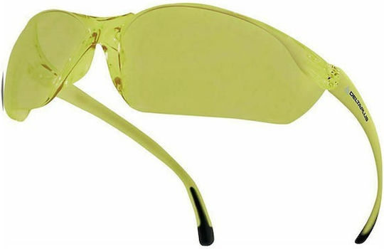 Delta Plus Brava 2 Safety Glasses for Protection with Yellow Lenses 1pcs