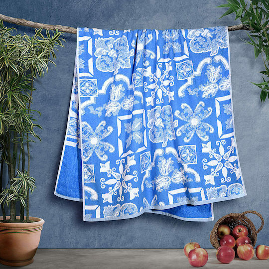 Lino Home Lino Home Beach Towel Blue Cotton 165x90cm