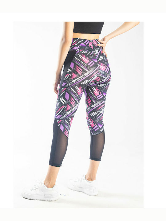 Paco & Co Women's Capri Training Legging Black/Lilac