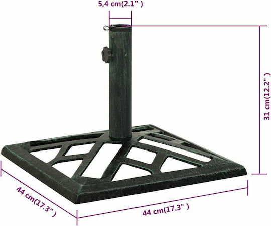 vidaXL Stand de umbrelă din Fontă în Culoare Verde 44x44x31cm