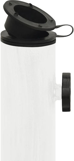 vidaXL Стойка за чадър от Чугун в Бял Цвят 45x45x30см