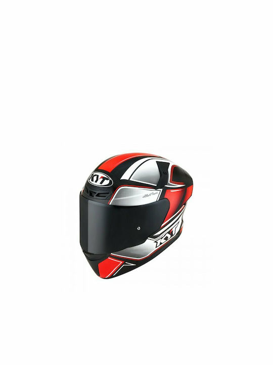 KYT TT-Course Tourist Red Fluo Motorradhelm Volles Gesicht ECE 22.05 1450gr