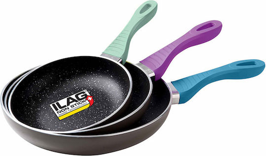 Livoo Set De Tigăi Din Aluminiu Maro Cu Acoperire Antiaderent 3 Piese