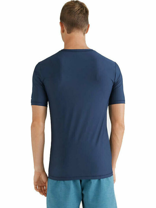 O'Neill UPF 50+ Men Short Sleeve Sun Protection Shirt Blue