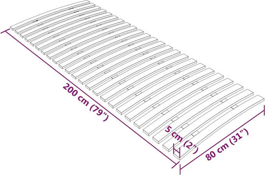 Ламели за Единично Легло 80x200бр