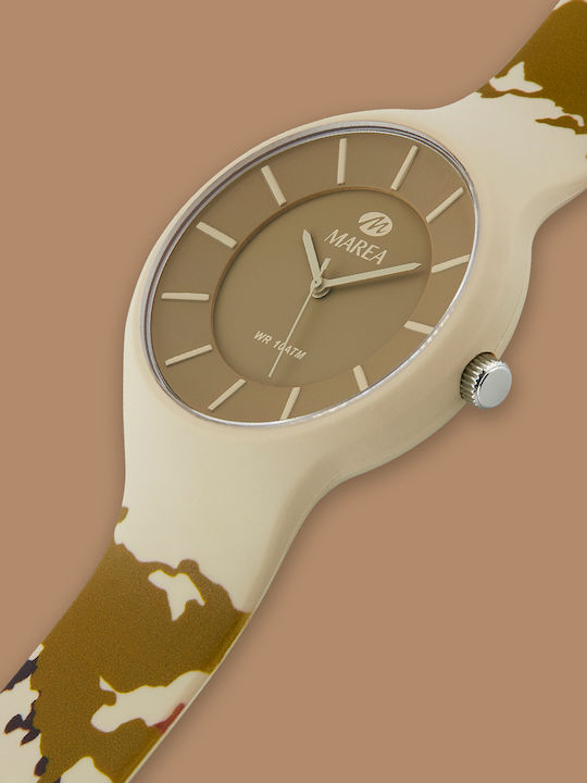 Marea Camouflage Men's Watch 42mm Battery with Brown Rubber Strap
