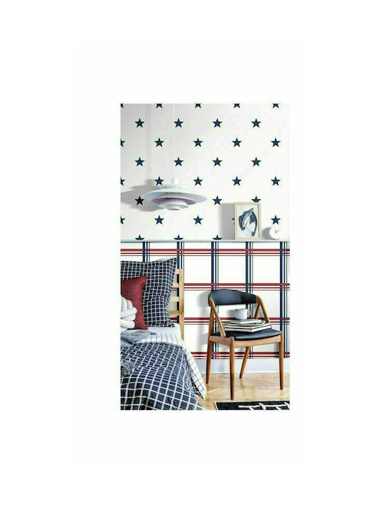 Loukianos Wallpapers Kinder Tapete Stoff Friends & Coffee White / Blue B53xH1005cm