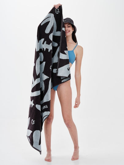 Emerson Beach Towel Cotton Black 86x160cm.