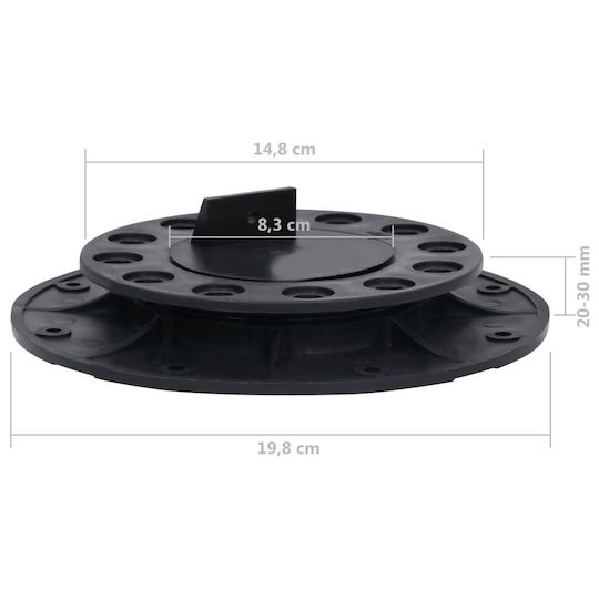 vidaXL Βάση για Πέργκολα από Πλαστικό 19.8x19.8cm 10τμχ Υπερυψωμένων Δαπέδων Deck Ρυθμιζόμενες 10τμχ