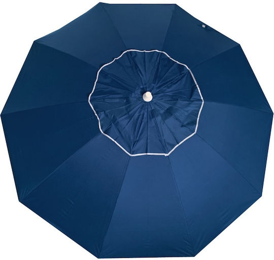 Solart Beach Umbrella Diameter 2m with UV Protection and Air Duct Blue