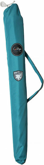 Campo Campo Samba Beach Umbrella Aluminum Diameter 2m with UV Protection and Air Duct Capri Blue