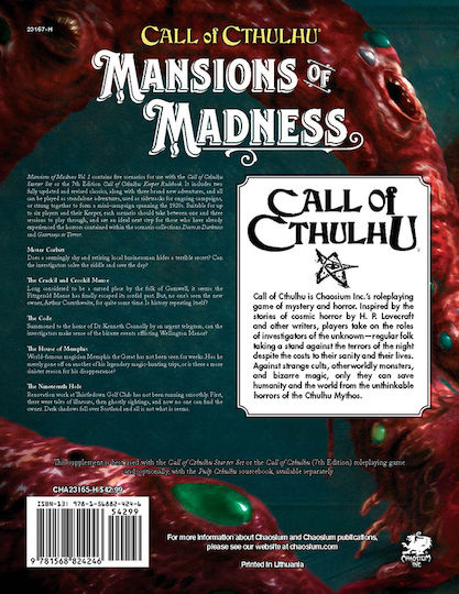 Chaosium Inc. Call of Cthulhu Call of Cthulhu Mansions of Madness Volume 1 Behind Closed Doors Guidebook