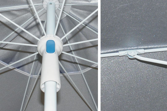 Solart Beach Umbrella Diameter 2m with UV Protection and Air Vent Light Blue