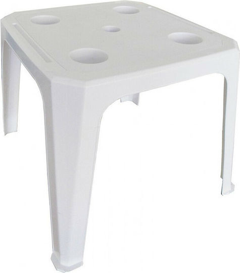 Miltoplast Beach 45x38cm Table Plastic for Camping Foldable 45x38x38cm White