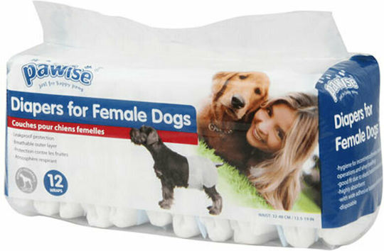 Pawise Female Dogs Пелени за кучета до 3,6 кг - 6,3 кг Medium 12бр