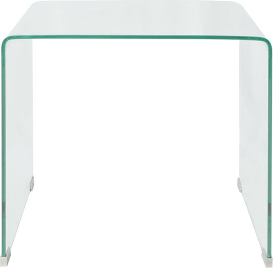 Square Side Glass Transparent Coffee Table W49.5xL50xH45cm