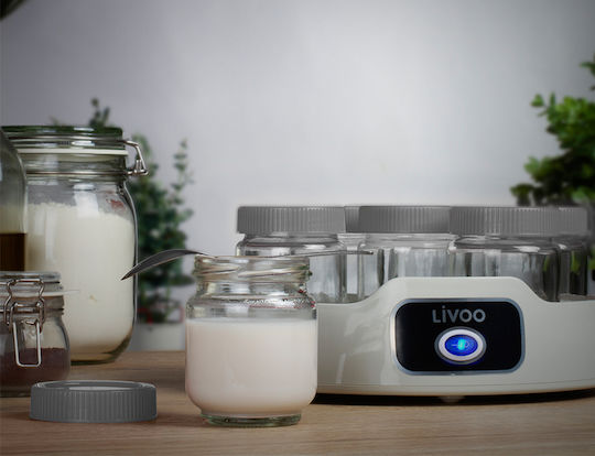 Livoo Fabricant de iaurt cu borcane 1.19lt Alb 20W