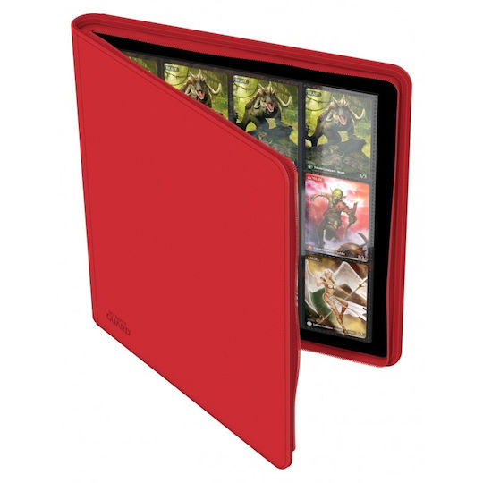 Ultimate Guard Zipfolio 480 24 Джобна Xenoskin Подвързия 12-Джобен Стандартен Размер Червена