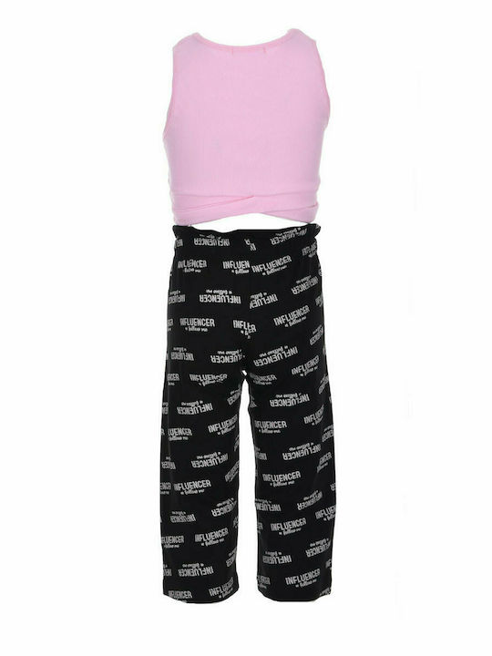 Nek Kids Wear Set pentru copii cu Pantaloni Vara 2buc Roz