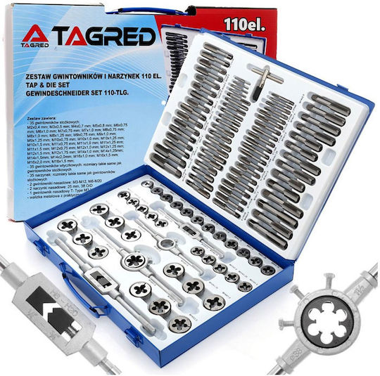 Tagred TA4016 Gewindebohrer mit Gewindeschneider Set 110Stück