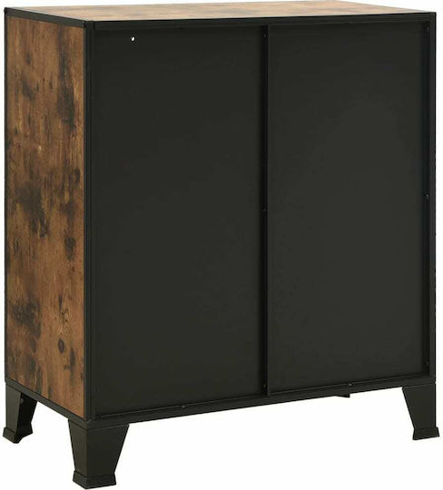 Dulap de Sufragerie pentru Pardoseală din Lemn și Metal Maro Rustic 72x36x82 cm