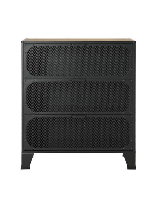 vidaXL Wohnzimmer Vitrine aus Holz und Metall Braune 72x36x82cm