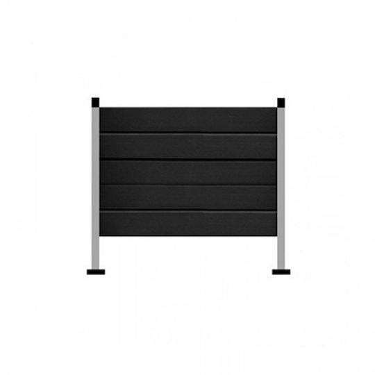 Dedron Umzäunung Deck für den Garten Seitwärts Schwarz aus WPC 360x12x2cm 1Stück Black