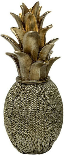Karvounis Decorative Pineapple Shinny made of Polyresin Gold/Green 10x10x21cm 1pcs