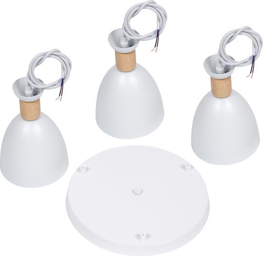 GloboStar Ava Κρεμαστό Φωτιστικό Λευκό με Ντουί E27 35x35x130εκ.