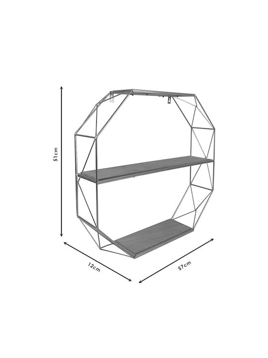 Ράφι Τοίχου Azira Χρυσό / Φυσικό 57x12x51cm