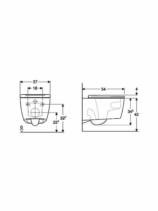 Geberit One Λεκάνη Κρεμαστή Rimless με Κάλυμμα Soft Close Λευκή