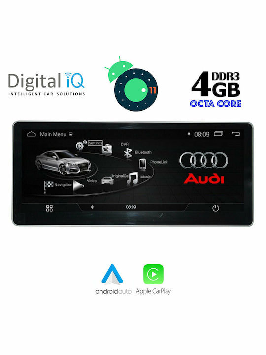 Digital IQ Sistem Audio Auto pentru Audi A4 / A5 2009-2016 (Bluetooth/USB/AUX/WiFi/GPS/Apple-Carplay/Partitură) cu Ecran Tactil 8.8"