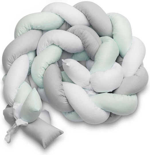 Sensillo Crib Bumpers Braided Inside Gray 20x210cm