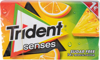 Trident 14 Chewing gum Senses with Τροπικά Φρούτα Flavour Sugar Free 27gr