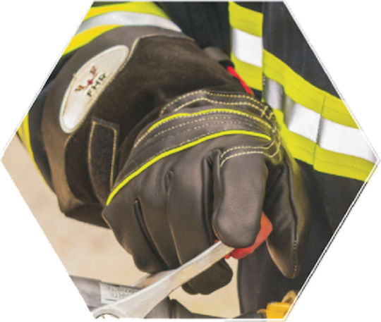 Flame Control Αδιάβροχα Γάντια Εργασίας Πυροσβεστικά Μαύρα Δερμάτινα Πυρίμαχα