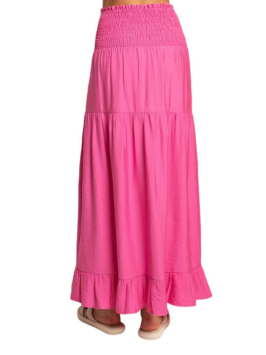 Desiree Maxi Skirt in Fuchsia color