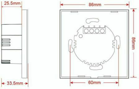 Recessed Touch Wall Switch Wi-Fi Lighting Two-Way with Frame White