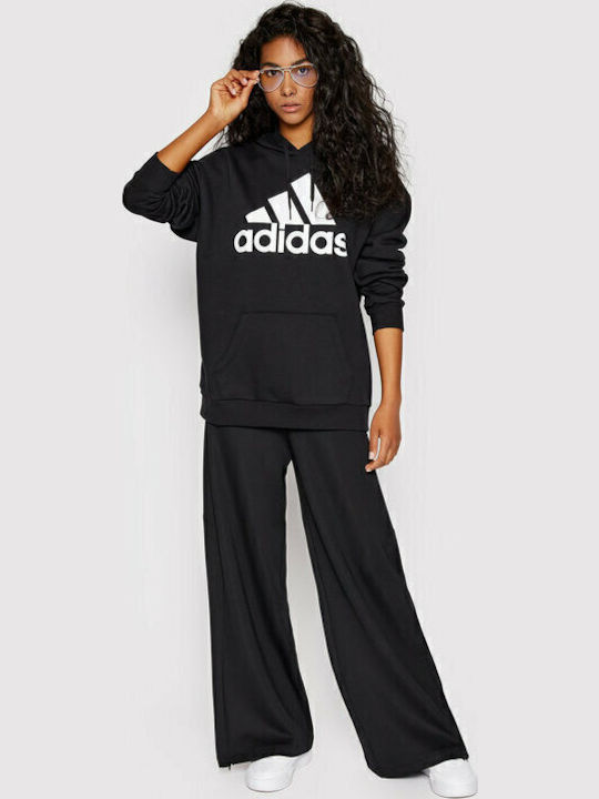 Essentials Logo Boyfriend Damen Sweatshirt Kapuzen Schwarz
