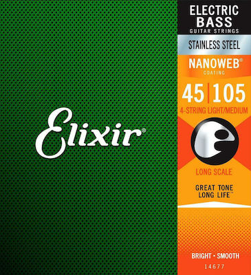 Elixir Set Stahl Saiten für Bass Stainless Steel 45 - 105"