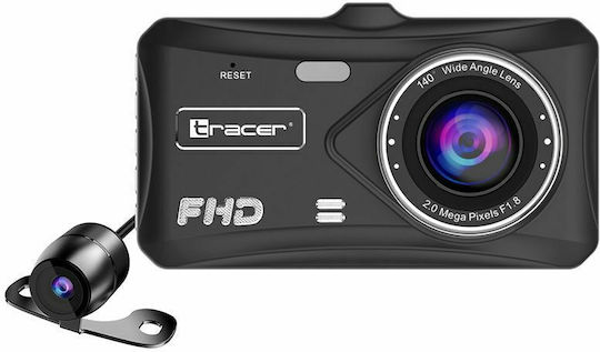 Tracer 4TS FHD CRUX 1080P Windshield Car DVR Set with Rear Camera, 4" Display with Suction Cup
