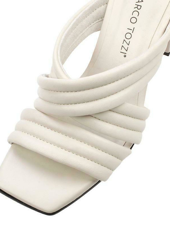 Mules with Chunky High Heel OffWhite