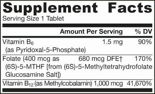 Jarrow Formulas Methyl B-12 & Methyl Folate Βιταμίνη για την Υγεία του Νευρικού Συστήματος 1000mcg Λεμόνι 100 μασώμενες ταμπλέτες