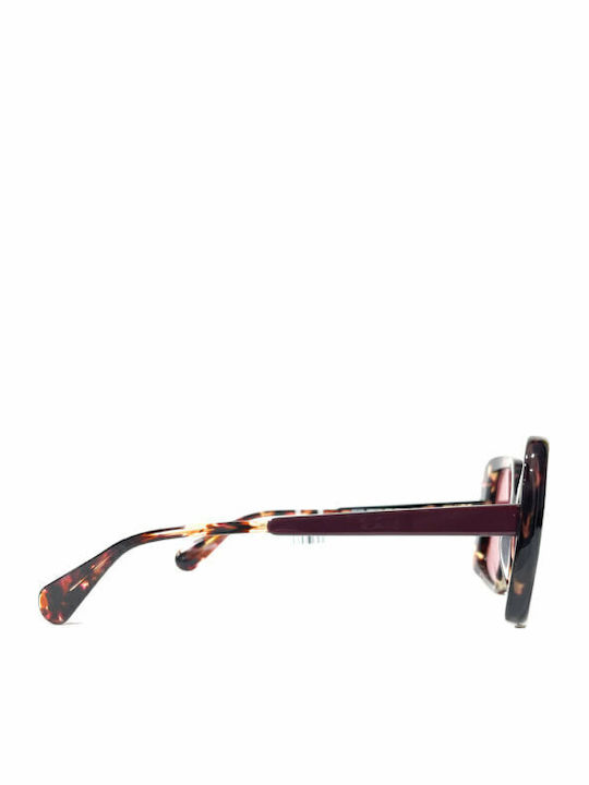 Max & Co Women's Sunglasses with Brown Tartaruga Plastic Frame and Red Lens MO0031 55S