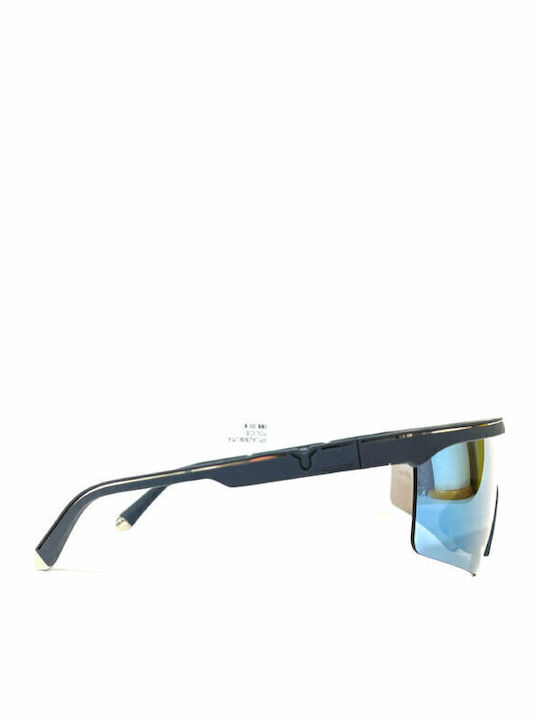 Police Lewis Hamilton Men's Sunglasses with Black Plastic Frame and Light Blue Lens SPLA28 9U5X