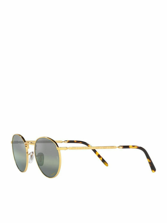 Ray Ban Унисекс Слънчеви Очила с Златен Метален Рамка и Зелени Преливащи Поляризирани Стъкла