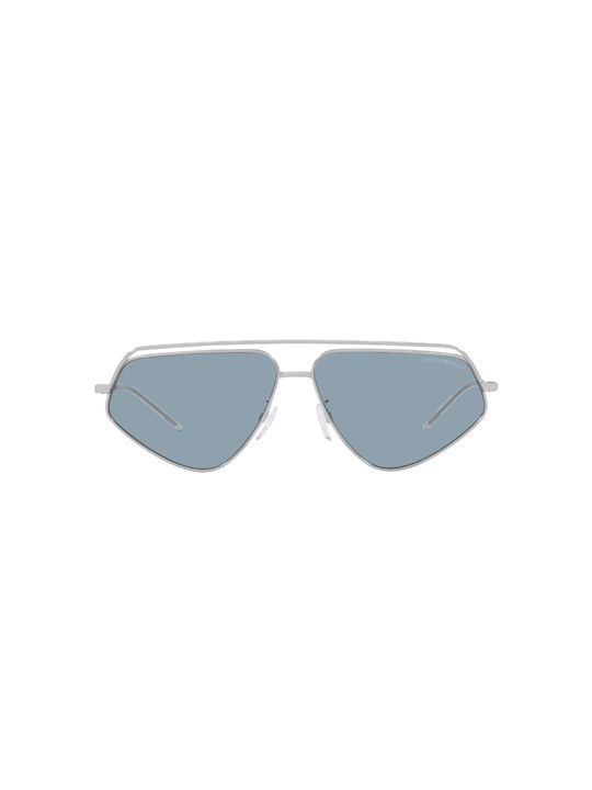 Emporio Armani Men's Sunglasses with Silver Metal Frame and Blue Lenses EA2126 301580