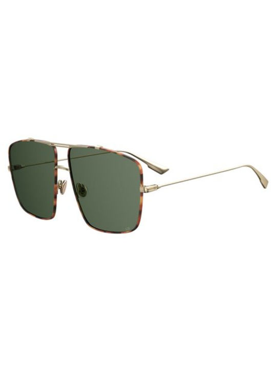 Dior Damen Sonnenbrille mit Gold Metall Gestell und Grün Linse